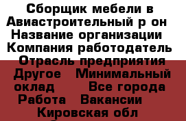 Сборщик мебели в Авиастроительный р-он › Название организации ­ Компания-работодатель › Отрасль предприятия ­ Другое › Минимальный оклад ­ 1 - Все города Работа » Вакансии   . Кировская обл.,Сезенево д.